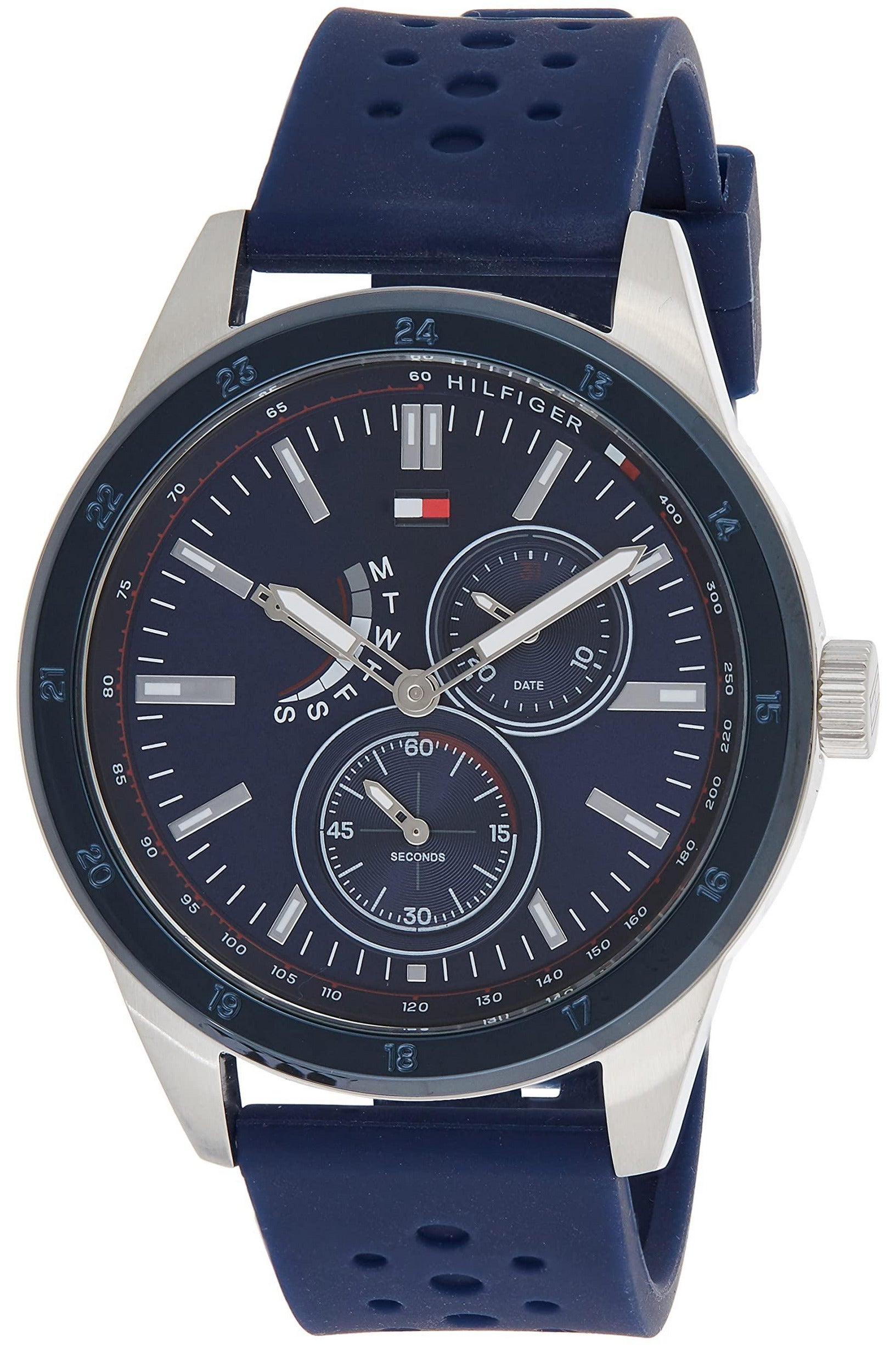 Buy Tommy Hilfiger Quartz Blue Silicone Strap Blue Dial 44mm Watch for Men - 1791635 in Pakistan