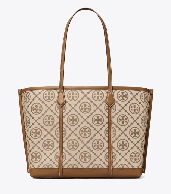 Tory Burch Perry T Monogram Triple-Compartment Tote