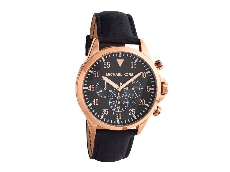 Buy Michael Kors Men’s Chronograph Quartz Leather Strap Black Dial 45mm Watch - MK8535 in Pakistan