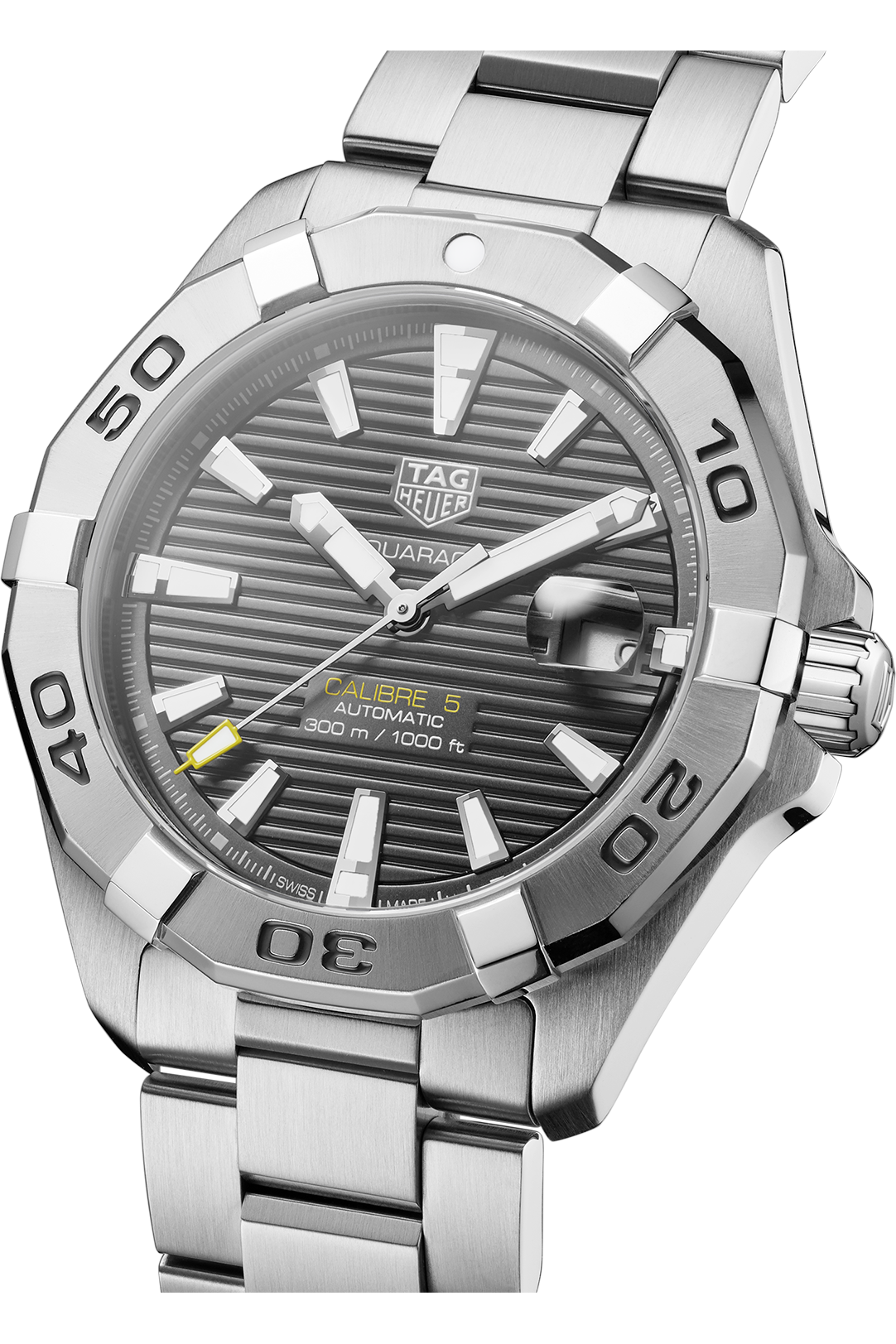 Buy TAG Heuer Aquaracer Calibre 5 Automatic Grey Dial Silver Steel Strap Watch for Men - WBD2113.BA0928 in Pakistan