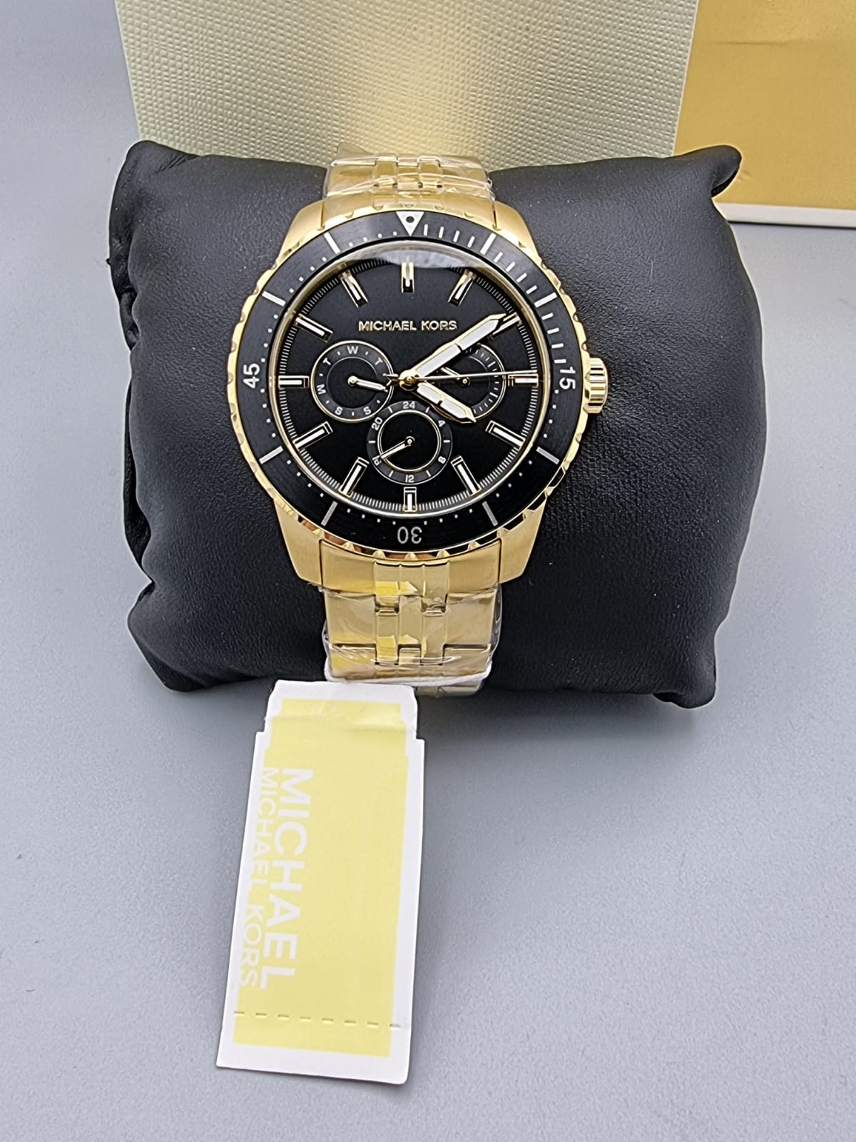 Buy Michael Kors Mens Multifunctional Gold Stainless Steel Black Dial 44mm Watch - Mk7154 in Pakistan