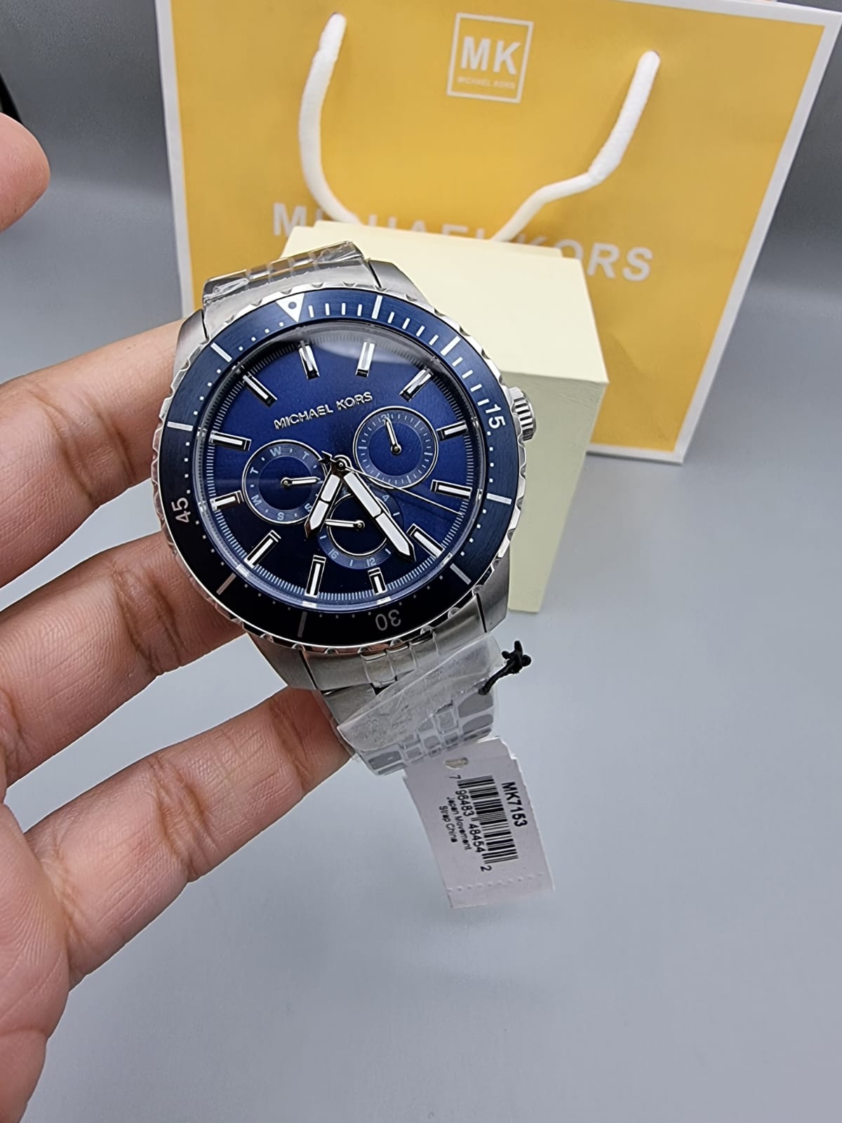 Buy Michael Kors Mens Cunninghum Multifunction Stainless Steel Blue Dial 44mm Watch - Mk7153 in Pakistan