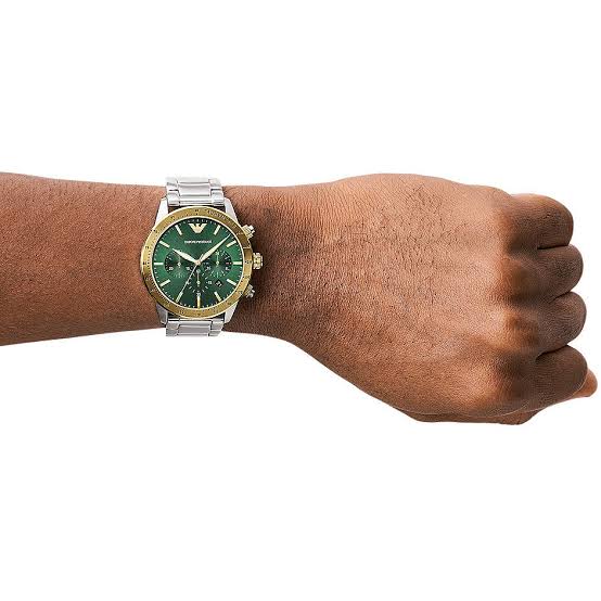 Buy Emporio Armani Mario Mens Quartz Stainless Steel Green Dial 43mm Watch - Ar11454 in Pakistan