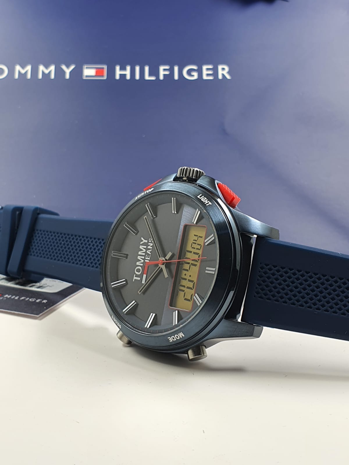 Buy Tommy Hilfiger Mens Quartz Silicone Strap Blue Dial 46mm Watch - 1791761 in Pakistan