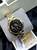 Buy Michael Kors Womens Quartz Runway Gold Stainless Steel Black Dial 38mm Watch - Mk6682 in Pakistan