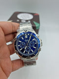 Buy Fossil Men's Chronograph Quartz Silver Stainless Steel Blue Dial 44mm Watch FS5623 in Pakistan