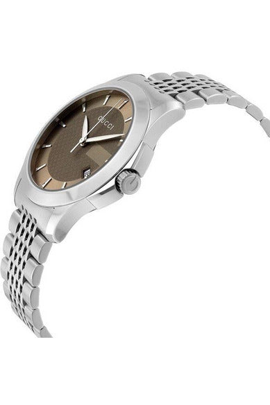 Buy Gucci Men's Analog Quartz Stainless Steel Brown Dial 38mm Watch YA126406 in Pakistan