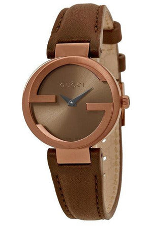 Buy Gucci Women's Swiss Made Quartz Leather Strap Brown Dial 29mm Watch YA133504 in Pakistan