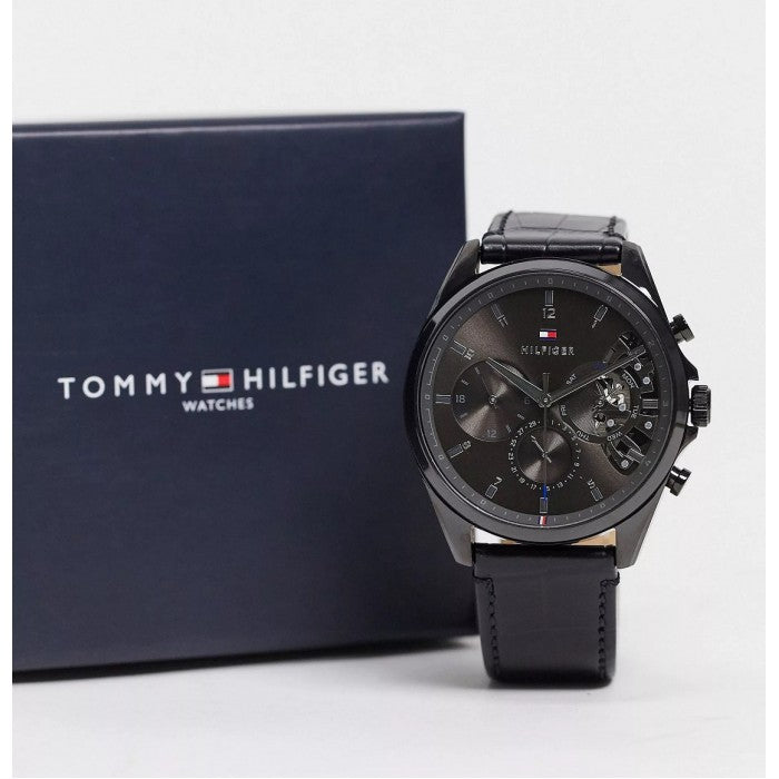 Buy Tommy Hilfiger Quartz Leather Strap Black Dial 44mm Watch for Men - 1710452 in Pakistan