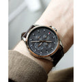 Buy Tommy Hilfiger Analogue Quartz Brown Leather Strap Grey Dial 46mm Watch for Men - 1791615 in Pakistan