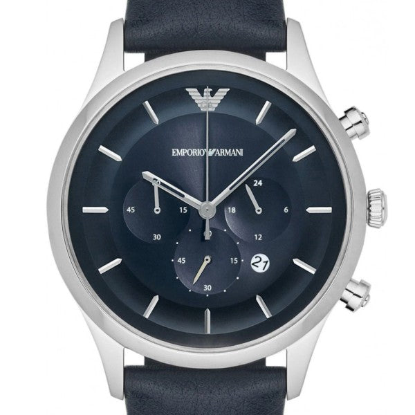 Buy Emporio Armani Men’s Chronograph Quartz Leather Strap Blue Dial 43mm Watch - AR11018 in Pakistan