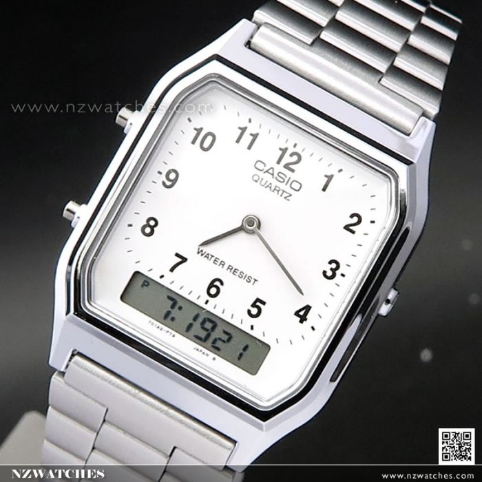 Buy Casio Analog Digital Stainless Steel White Dial Watch for Men - AQ-230A-7B in Pakistan
