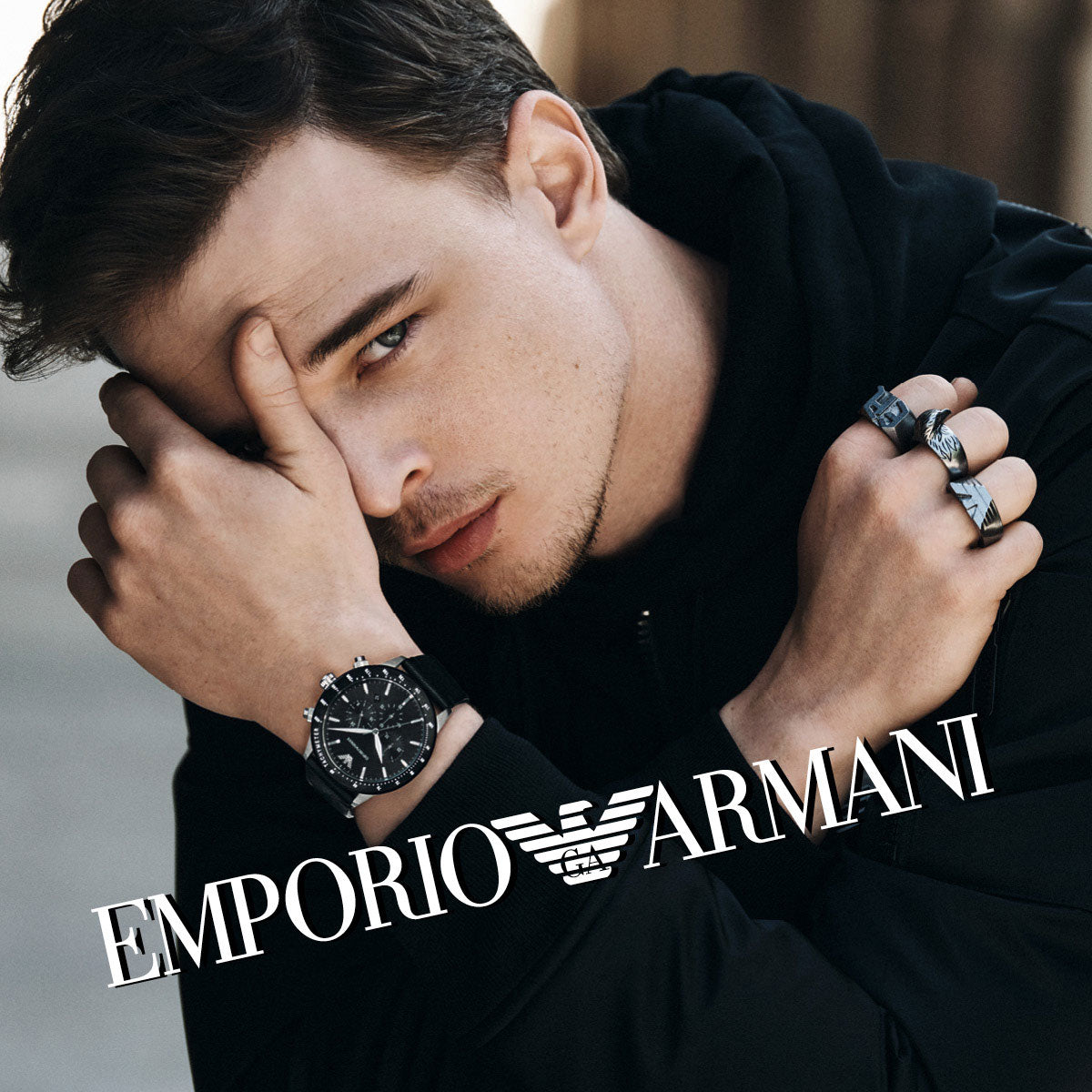 Buy Emporio Armani Mens Chronograph Quartz Leather Strap Black Dial 43mm Watch - Ar11243 in Pakistan