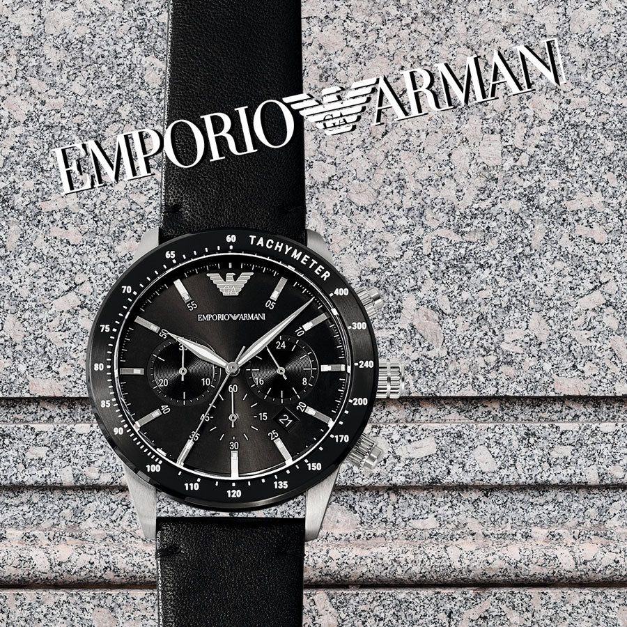 Buy Emporio Armani Mens Chronograph Quartz Leather Strap Black Dial 43mm Watch - Ar11243 in Pakistan