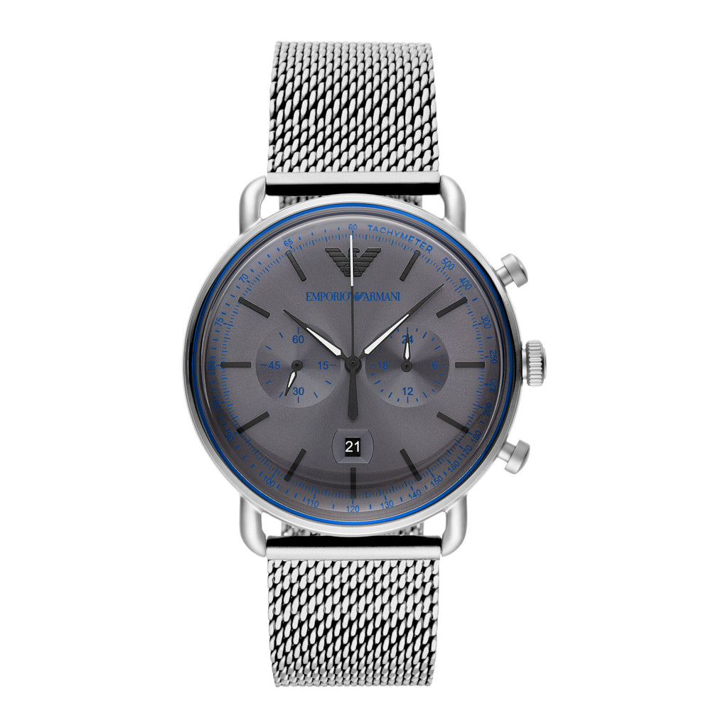 Emporio Armani Men's Quartz Stainless Steel Grey Dial 43mm Watch