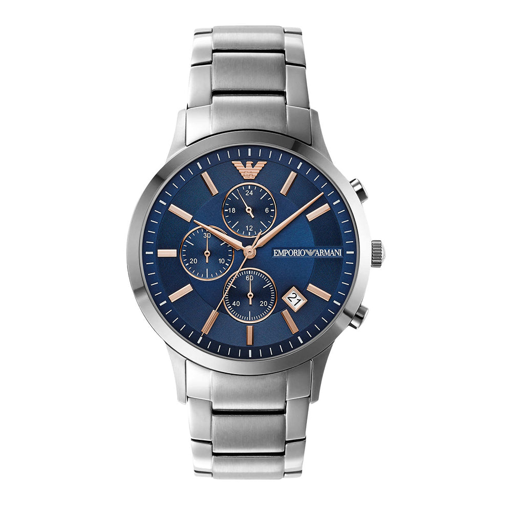 Buy Emporio Armani Mens Chronograph Stainless Steel Blue Dial 43mm Watch - Ar11458 in Pakistan