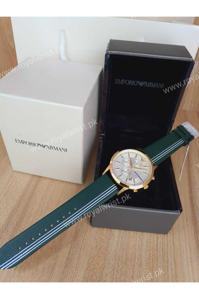 Buy Emporio Armani Men’s Quartz Leather Strap Silver Dial 43mm Watch AR11233 in Pakistan