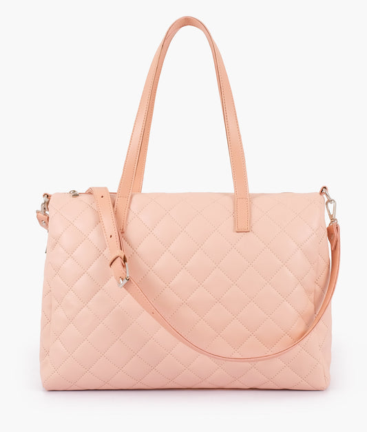 Buy Baby Pink Quilted Carryall Tote Bag in Pakistan