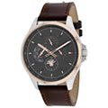 Buy Tommy Hilfiger Analogue Quartz Brown Leather Strap Grey Dial 46mm Watch for Men - 1791615 in Pakistan