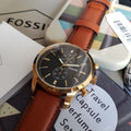 Buy Fossil Men's Chronograph Leather Band Black Dial Watch FS5338 in Pakistan