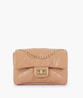 Buy Beige Quilted Mini Bag With Chain - Tan in Pakistan