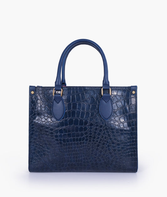 Buy Blue On The Go Crocodile Handbag - Dark Slate Blue in Pakistan