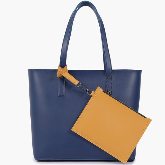 Buy Tote Bag With Detachable Pouch - Blue in Pakistan