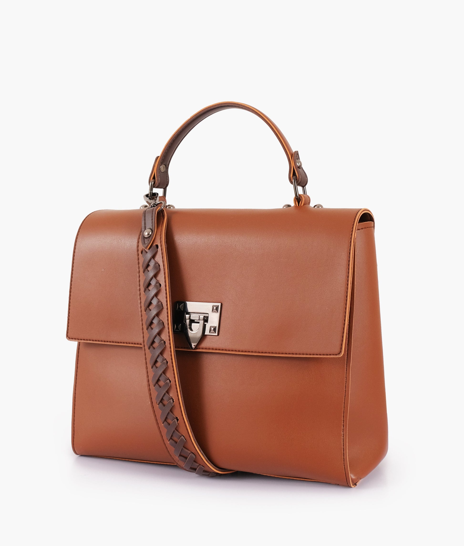 Buy Brown Flap-over Top-handle Bag in Pakistan