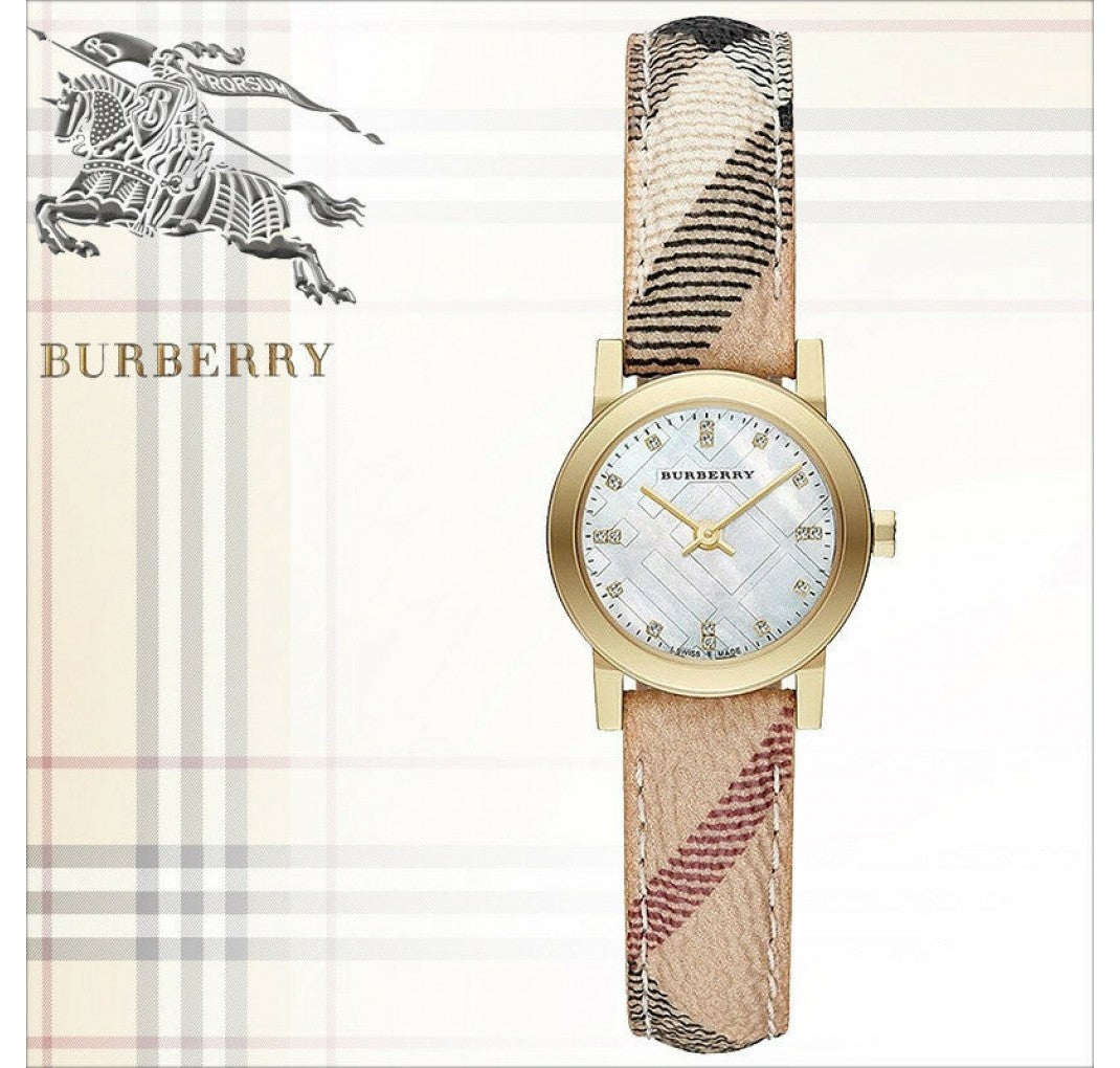 Buy Burberry Women's Swiss Made Quartz Multicolor Leather Strap Mother Of Pearl Dial 26mm Watch BU9226 in Pakistan