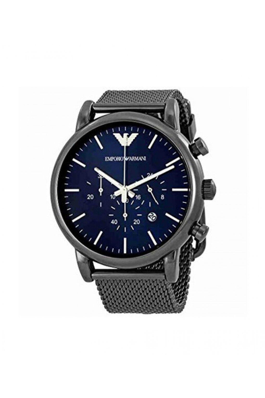 Buy Emporio Armani Men's Chronograph Quartz Stainless Steel Blue Dial 46mm Watch AR1979 in Pakistan