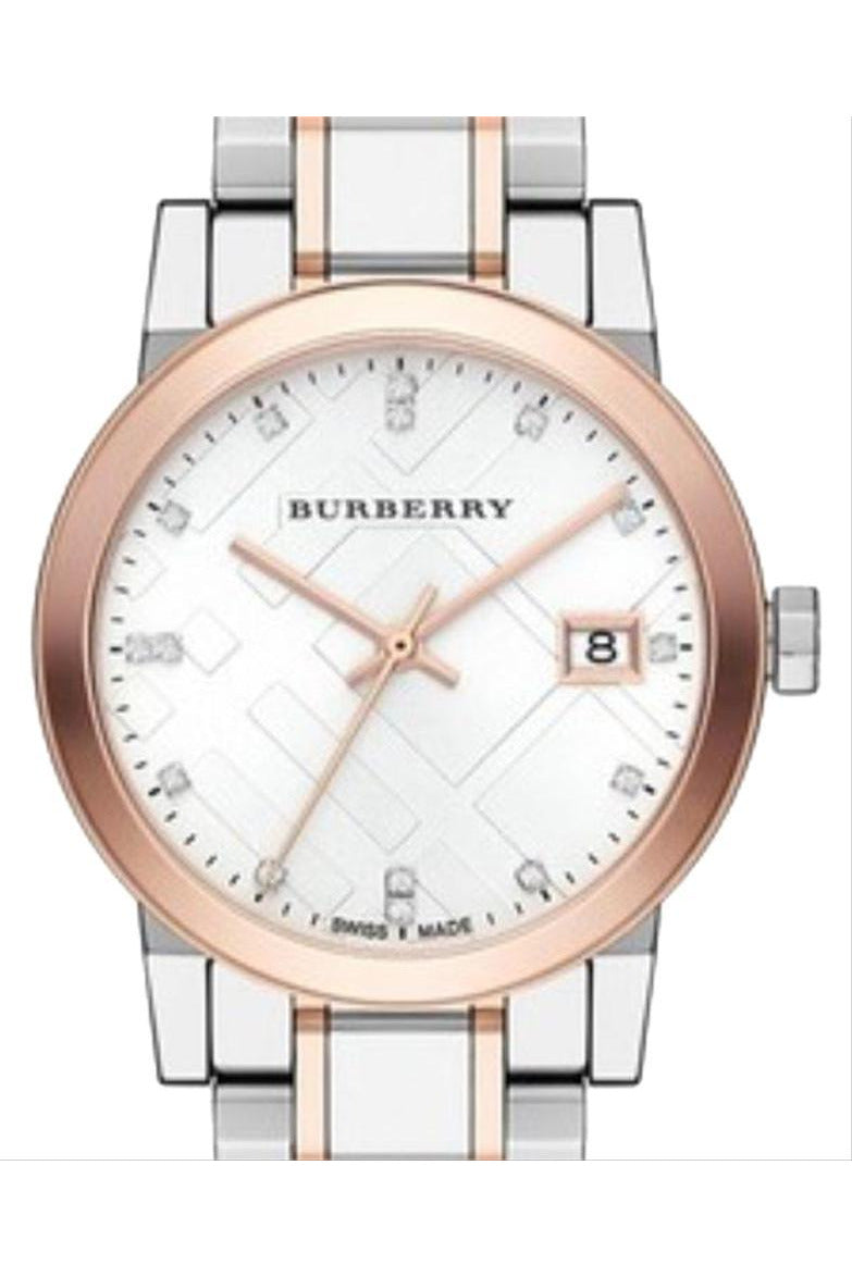 Buy Burberry Women's Swiss Made Two-Tone Stainless Steel Silver Dial 34mm Watch BU9127 in Pakistan