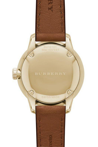 Buy Burberry Women's Swiss Made Leather Strap Gold Dial 32mm Watch BU10101 in Pakistan