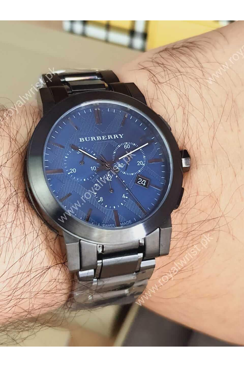 Buy Burberry Men's Swiss Made Stainless Steel Blue Dial 42mm Watch BU9365 in Pakistan