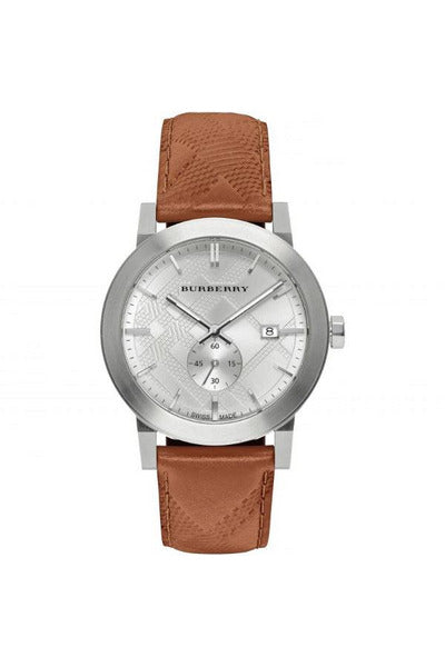 Buy Burberry Men's Quartz Leather Strap Silver Dial 42mm Watch BU9904 in Pakistan