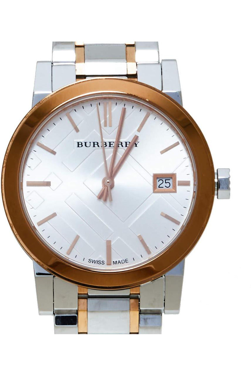Buy Burberry Women's Swiss Made Two-Tone Stainless Steel Silver Dial 38mm Watch BU9006 in Pakistan