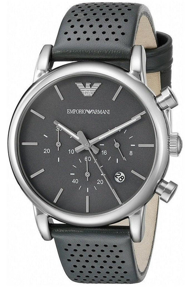 Buy Emporio Armani Luigi Grey Leather Grey Dial Quartz Watch for Gents- EMPORIO ARMANI AR-1735 in Pakistan