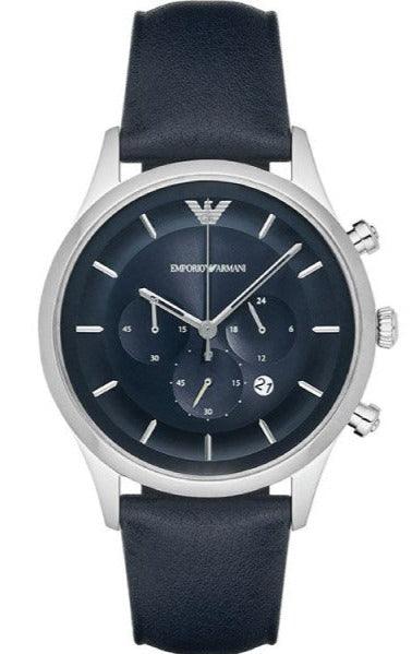 Buy Emporio Armani Men’s Chronograph Quartz Leather Strap Blue Dial 43mm Watch - AR11018 in Pakistan