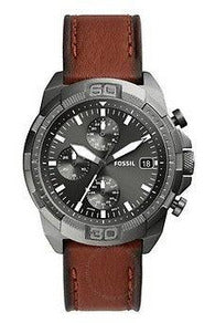 Buy Fossil Men's Chronograph Quartz Brown Leather Strap Grey Dial 44mm Watch FS5770 in Pakistan