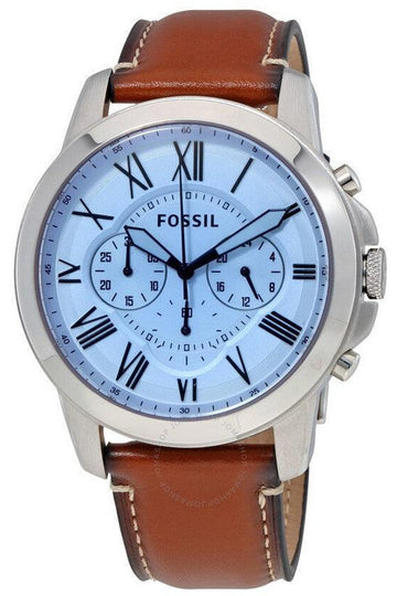 Buy Fossil Men's Chronograph Quartz Leather Strap Silver Dial 44mm Watch FS5184 in Pakistan