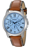 Buy Fossil Men's Chronograph Quartz Leather Strap Silver Dial 44mm Watch FS5184 in Pakistan