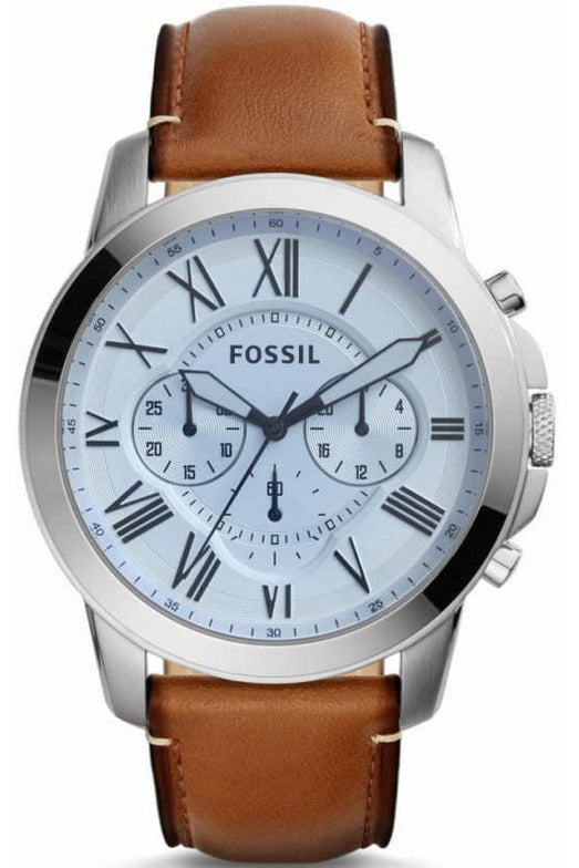 Buy Fossil Men's Chronograph Quartz Leather Strap Silver Dial 44mm Watch FS5184 in Pakistan