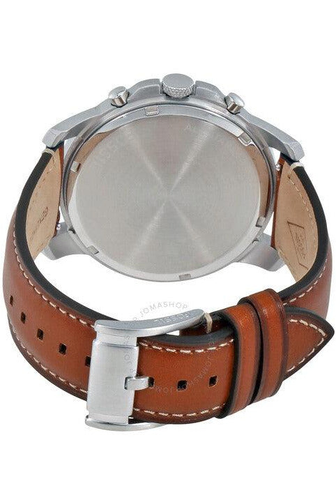 Buy Fossil Men's Chronograph Quartz Leather Strap Silver Dial 44mm Watch FS5184 in Pakistan