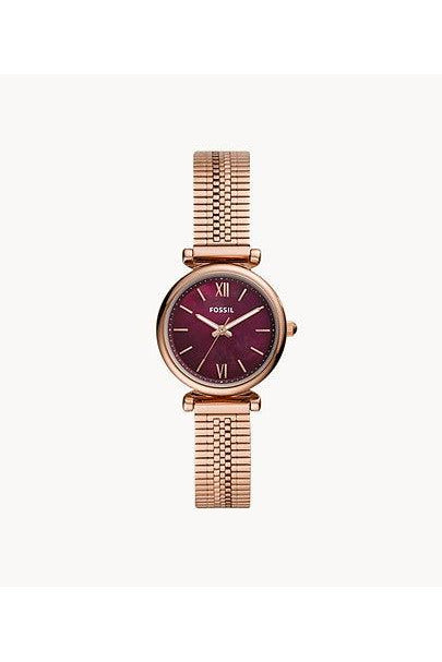 Buy Fossil Women's Quartz Rose Gold Stainless Steel Purple Dial 28mm Watch ES4646 in Pakistan