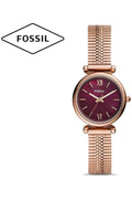 Buy Fossil Women's Quartz Rose Gold Stainless Steel Purple Dial 28mm Watch ES4646 in Pakistan