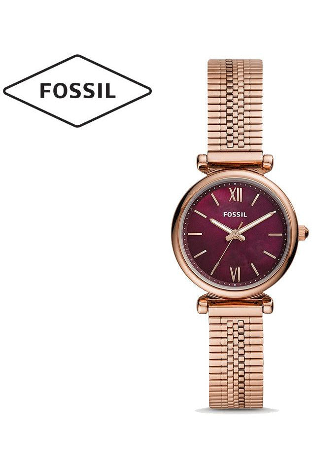 Buy Fossil Women's Quartz Rose Gold Stainless Steel Purple Dial 28mm Watch ES4646 in Pakistan