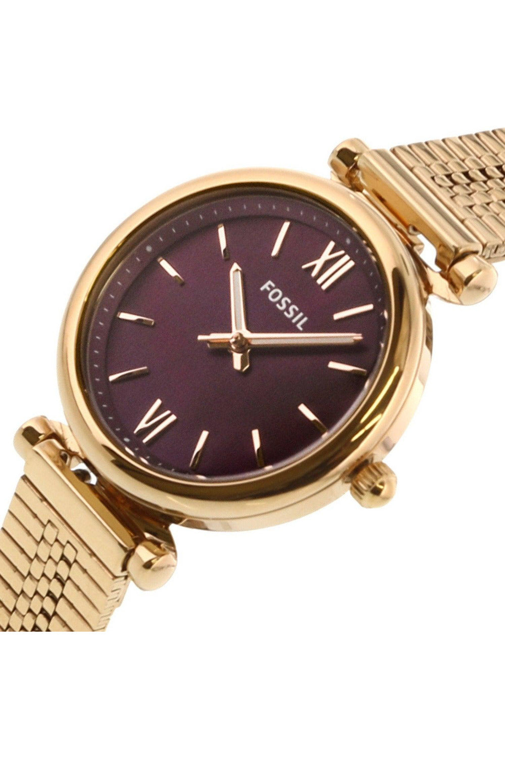 Buy Fossil Women's Quartz Rose Gold Stainless Steel Purple Dial 28mm Watch ES4646 in Pakistan