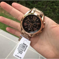 Buy Michael Kors Womens Chronograph Quartz Bradshaw Rose Gold Stainless Steel Black Dial 43mm Watch - Mk5854 in Pakistan