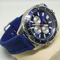 Buy Men's Chronograph Quartz Garrett Blue Silicone Strap Blue Dial 44Mm Watch in Pakistan