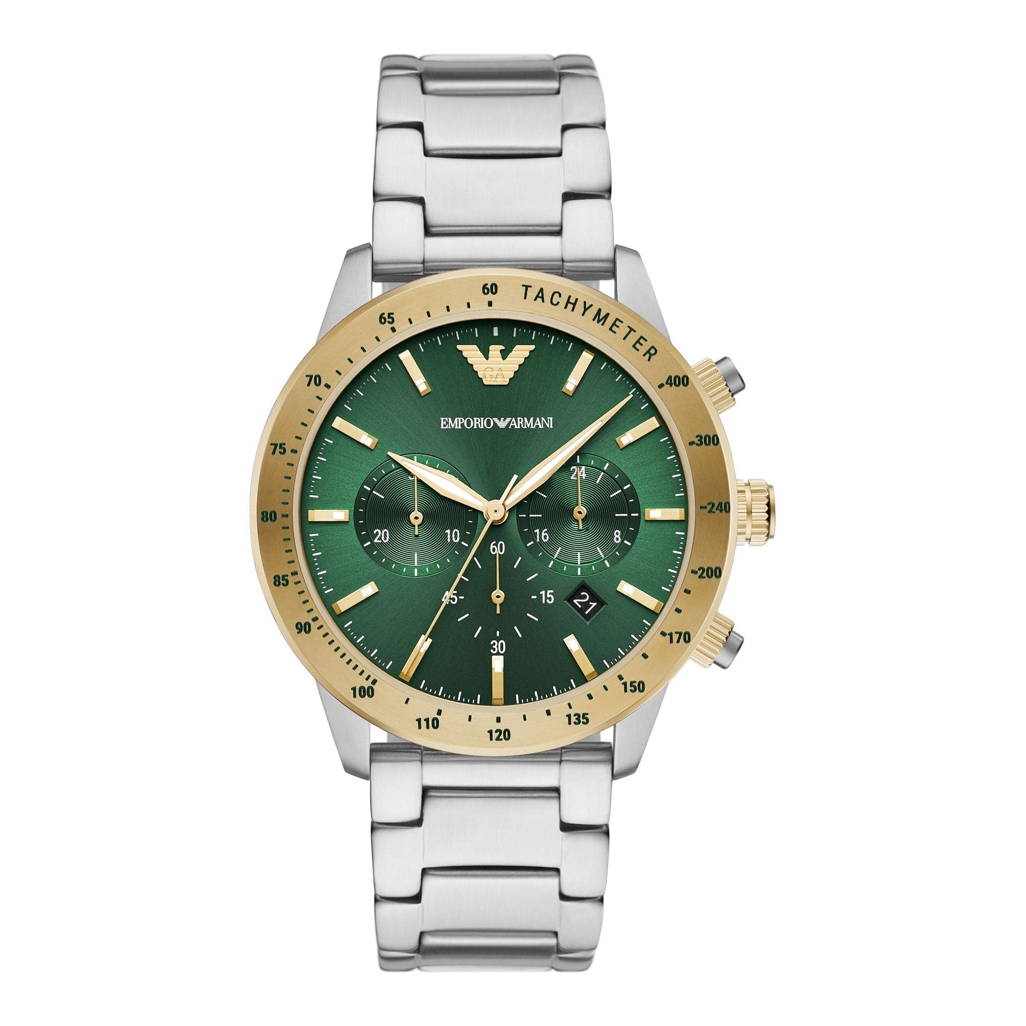 Emporio Armani Men s Quartz Stainless Steel Green Dial 43mm Watch AR