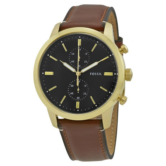 Buy Fossil Men's Chronograph Leather Band Black Dial Watch FS5338 in Pakistan